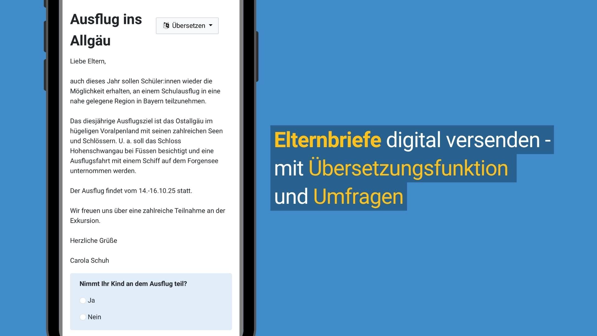 Digitale Schulorganisation: Elternbriefe mit dem Schulmanager digital versenden