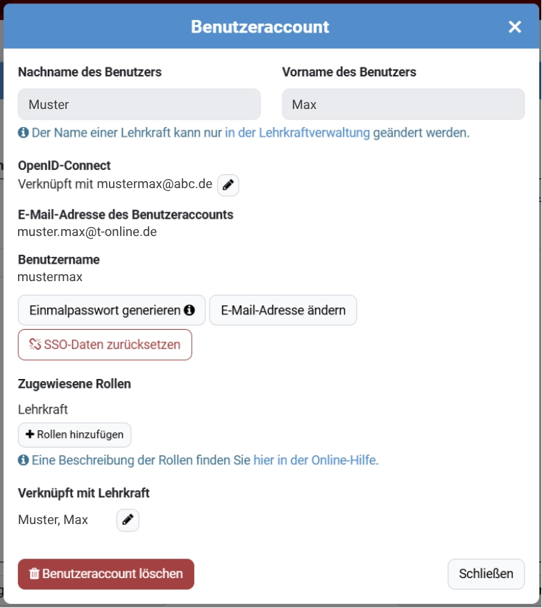 Verwaltung der Single-Sign-On-Daten von Benutzern
