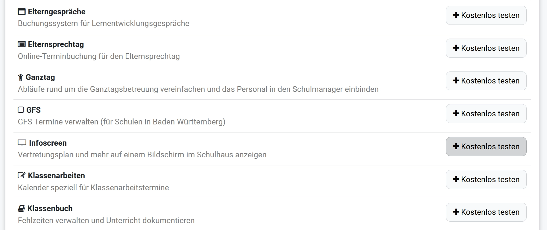 Übersicht über Testmöglichkeiten