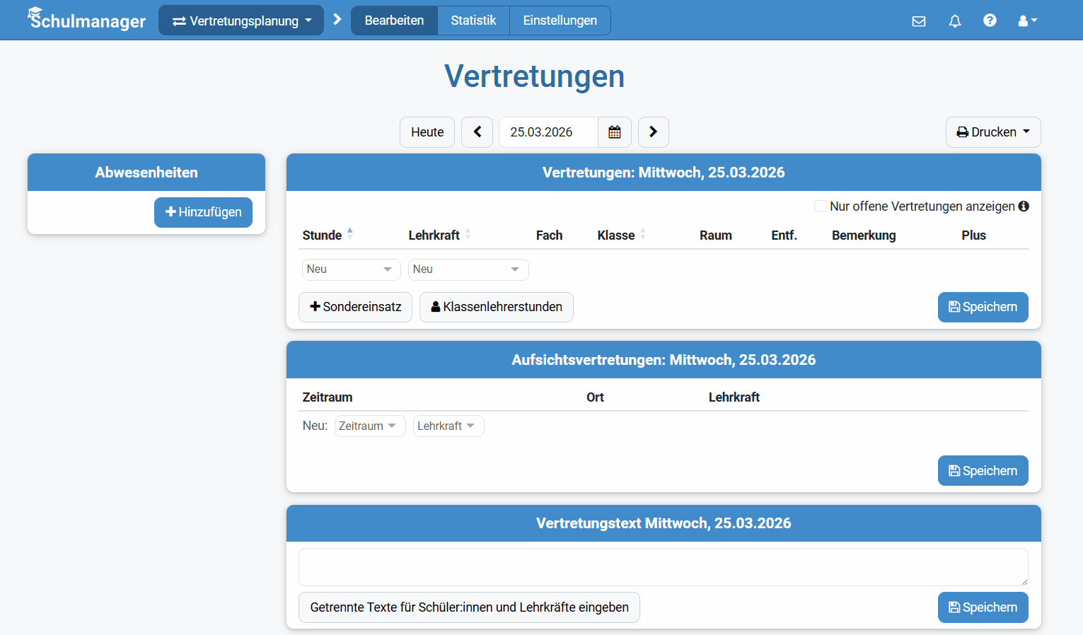 Abwesenden Lehrkräften wird eigener Unterricht automatisch als Entfall angezeigt